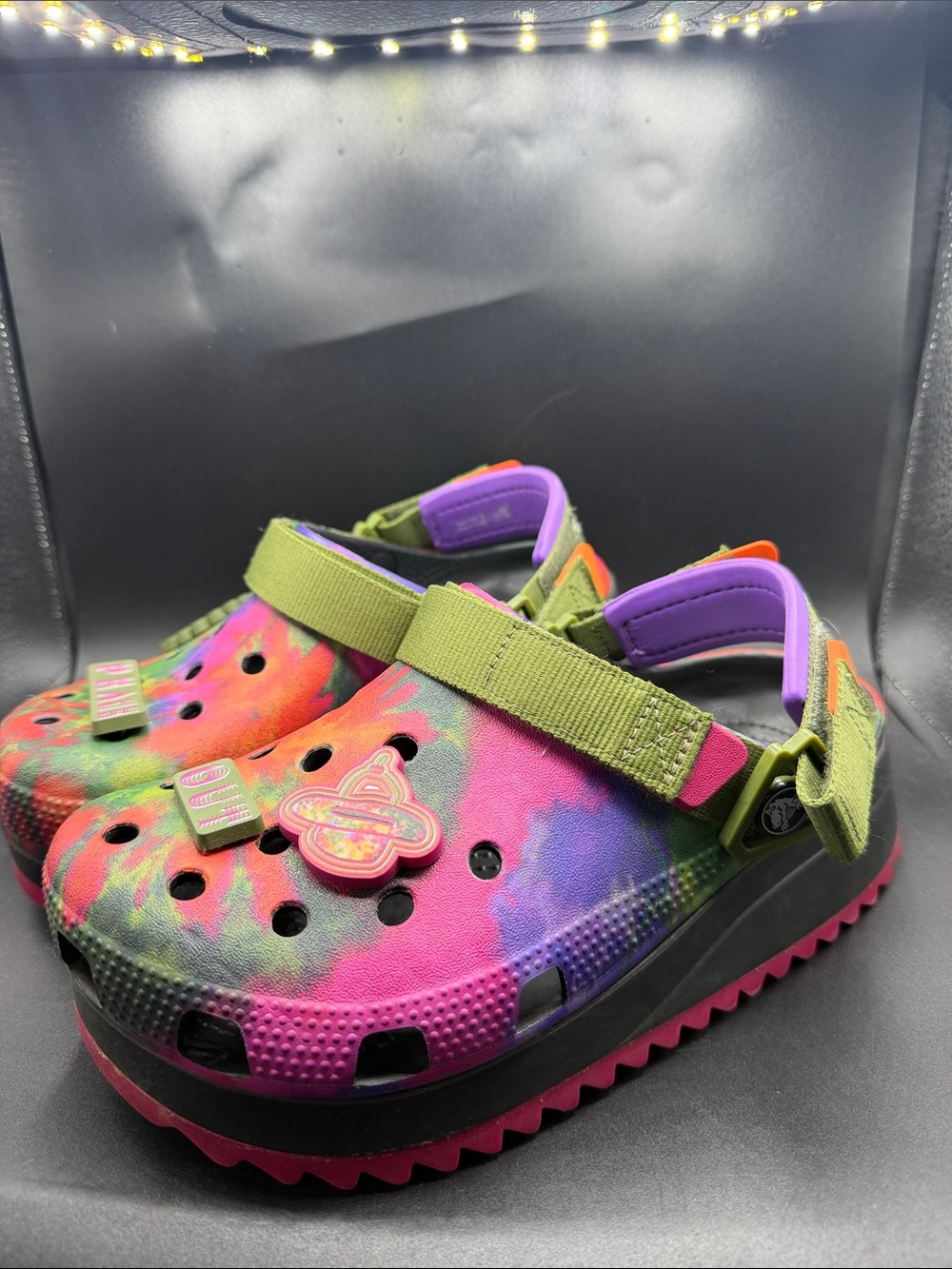 Limited Edition Tye Dye Hiker Peace Out Green Clog